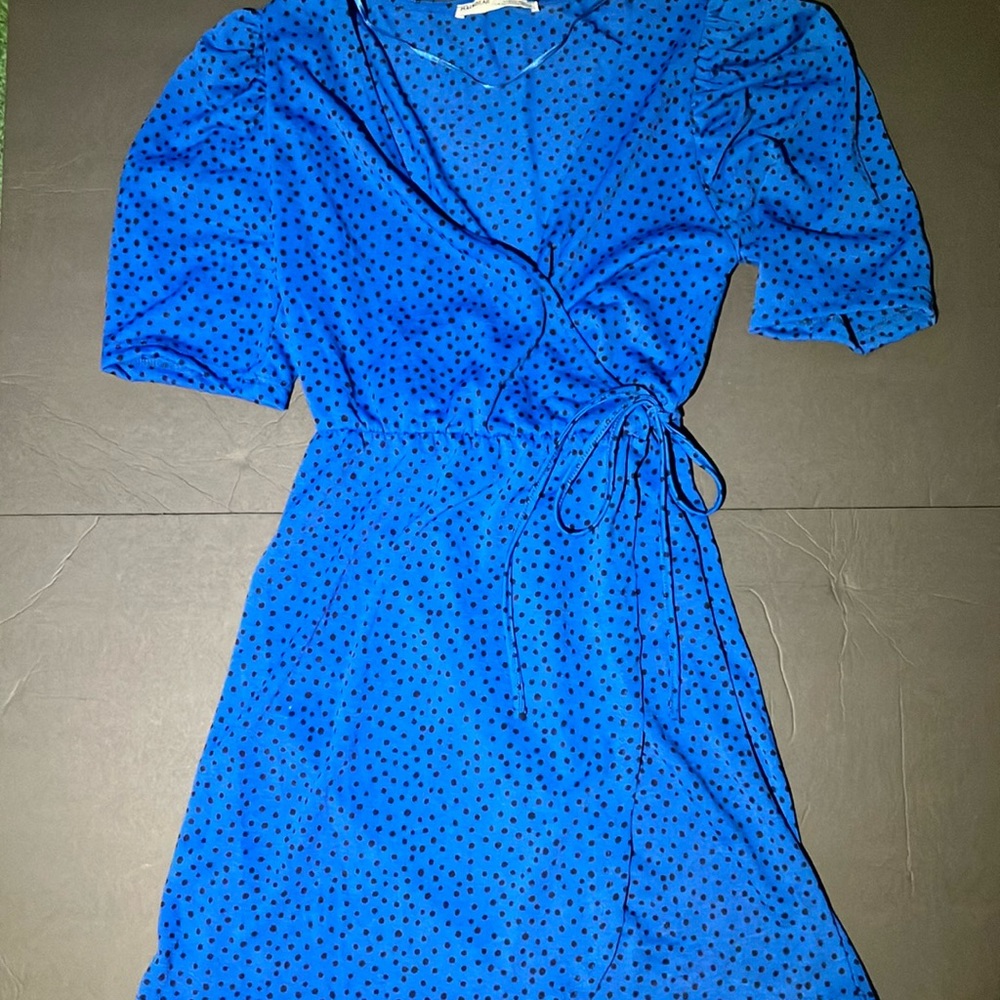 Blue summer wrap dress